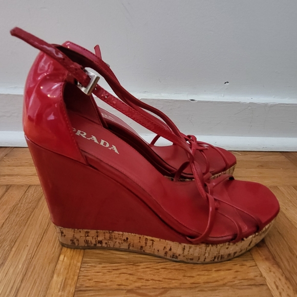 Prada Red Wedge - Picture 2 of 6